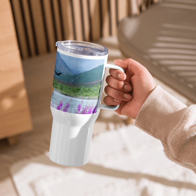 Travel mug with a handle - Butterfly