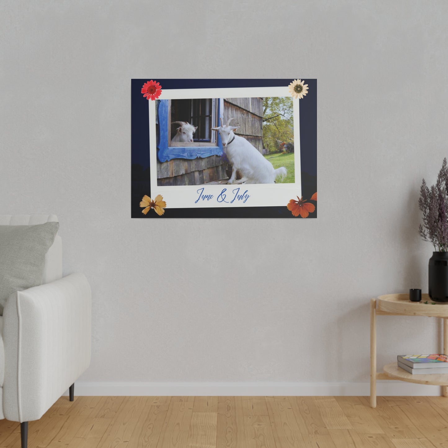 Canvas with cute Goats - Brightens up any room and office