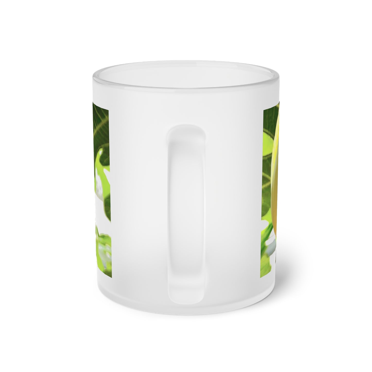 Robert's Golden Rainbow Fig on Frosted Glass Mug 11 oz - A Designed from Helen Pham