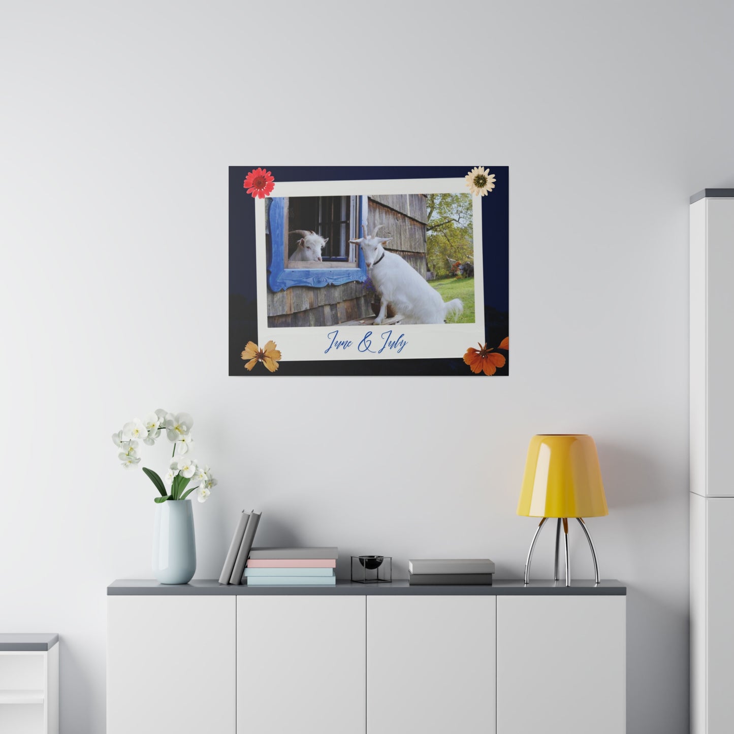 Canvas with cute Goats - Brightens up any room and office