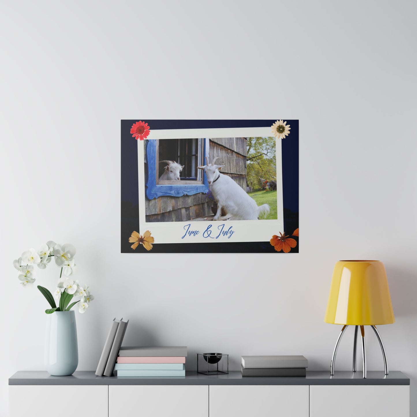Canvas with cute Goats - Brightens up any room and office