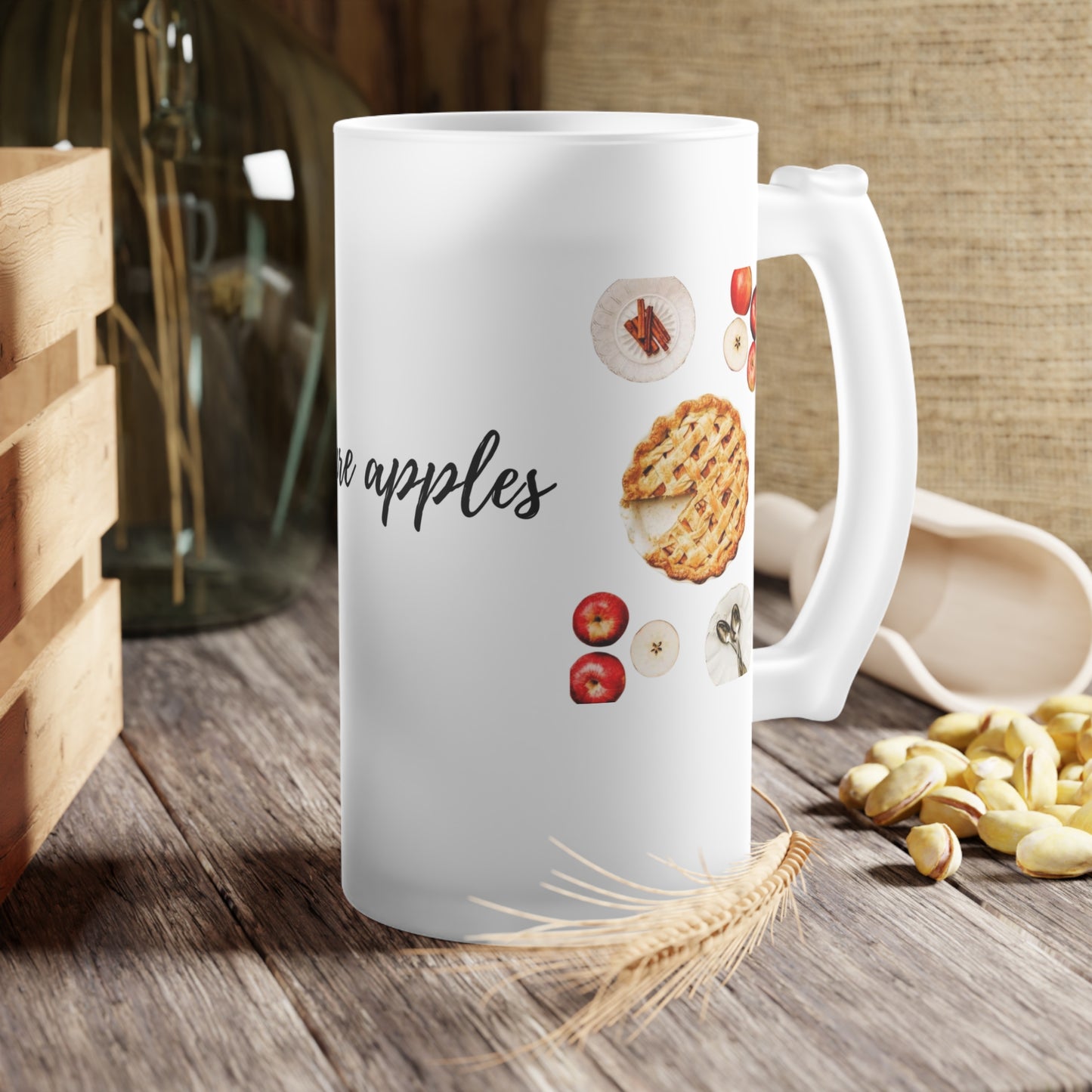 HAVE FUN WITH 16 OZ FROSTED GLASS BEER MUG - A DESIGNED FROM HELEN PHAM