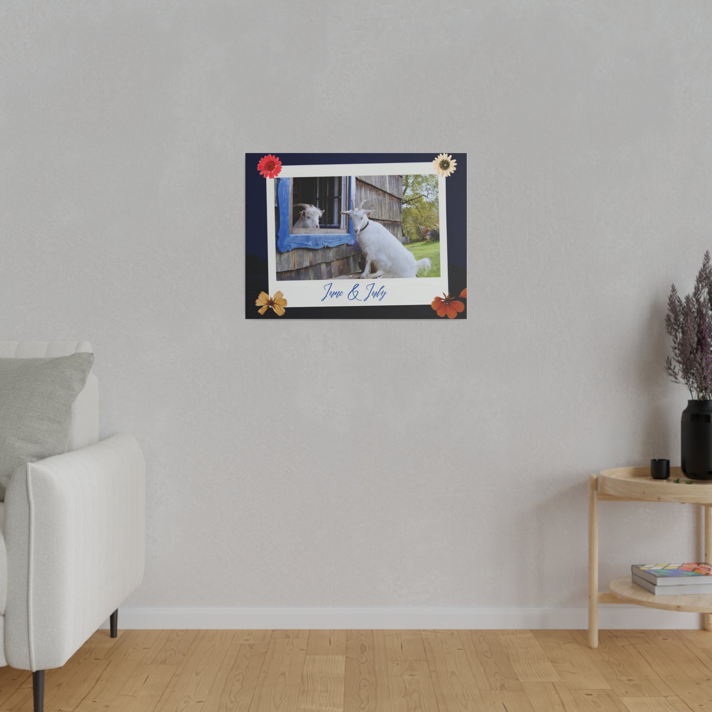 Canvas with cute Goats - Brightens up any room and office