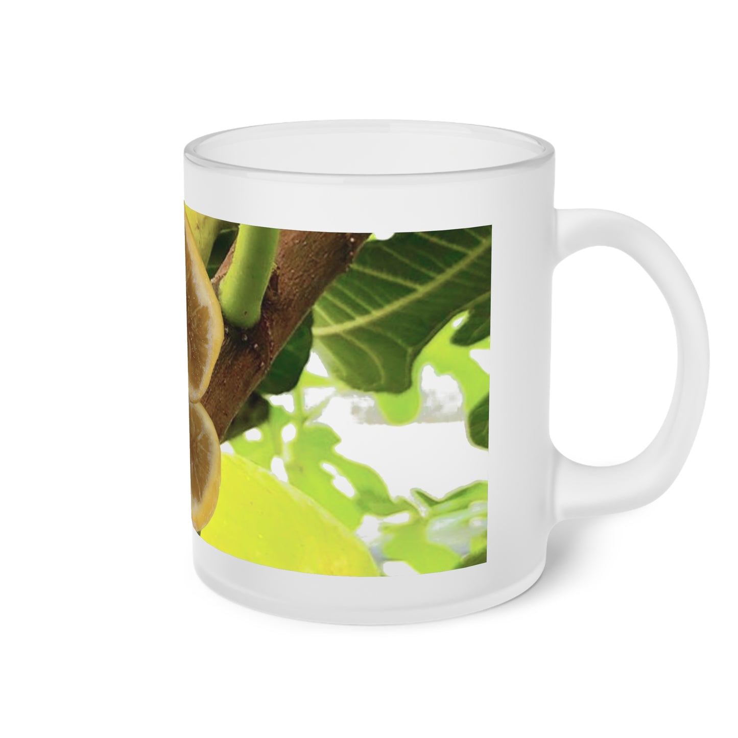 Robert's Golden Rainbow Fig on Frosted Glass Mug 11 oz - A Designed from Helen Pham