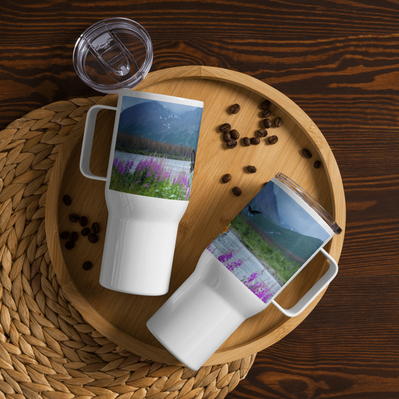 Travel mug with a handle - Butterfly