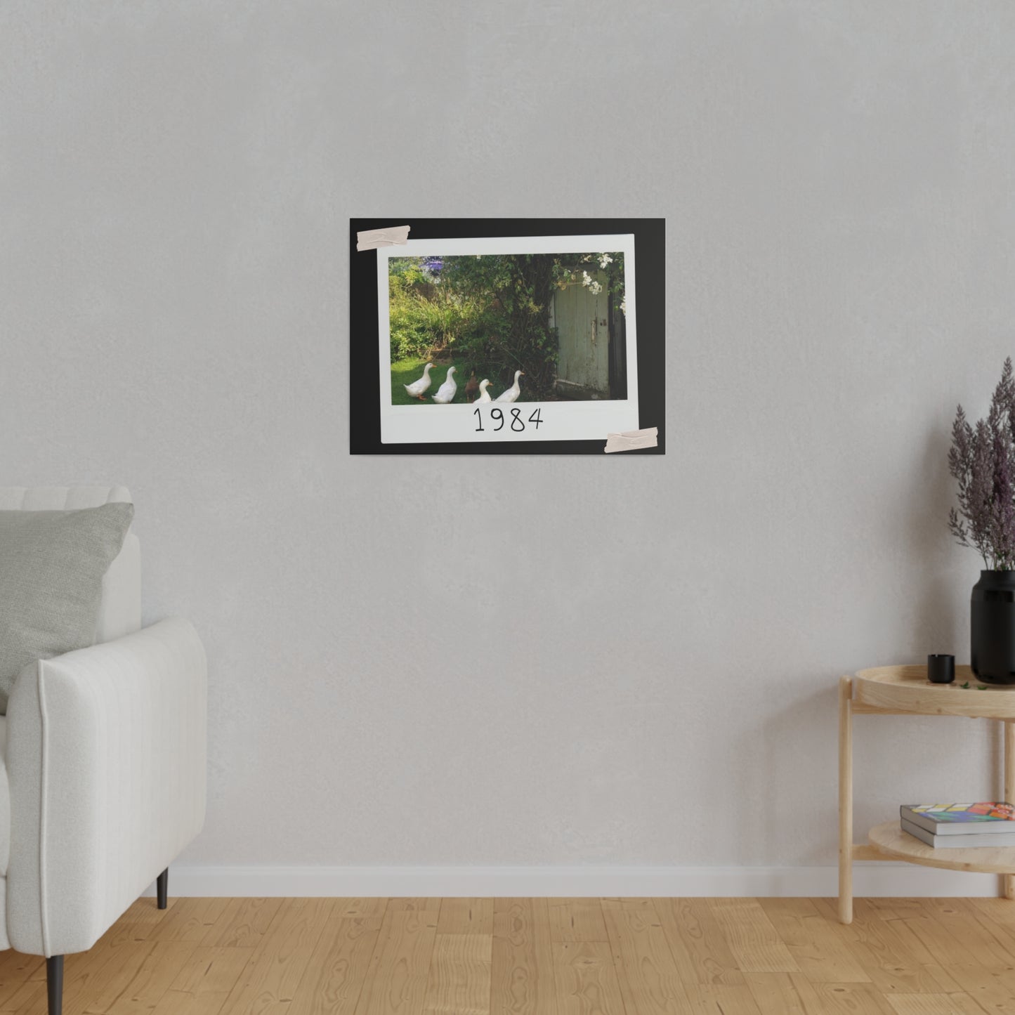 Canvas with Ducks 1984 - Brightens up any room - 2 sizes 12 x 9 and 24 x 18 inches