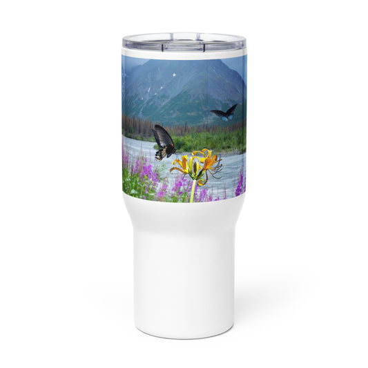Travel mug with a handle - Butterfly