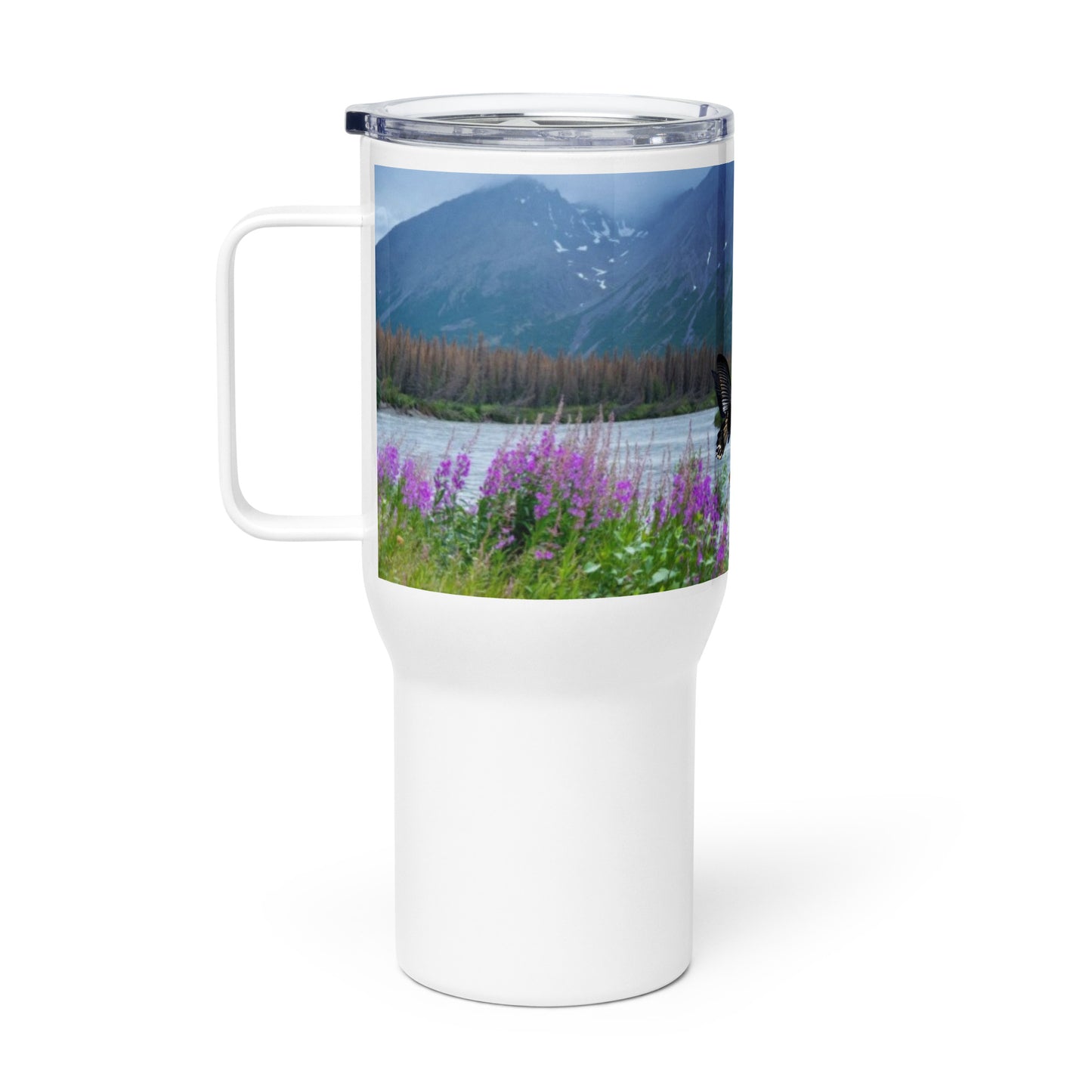Travel mug with a handle - Butterfly